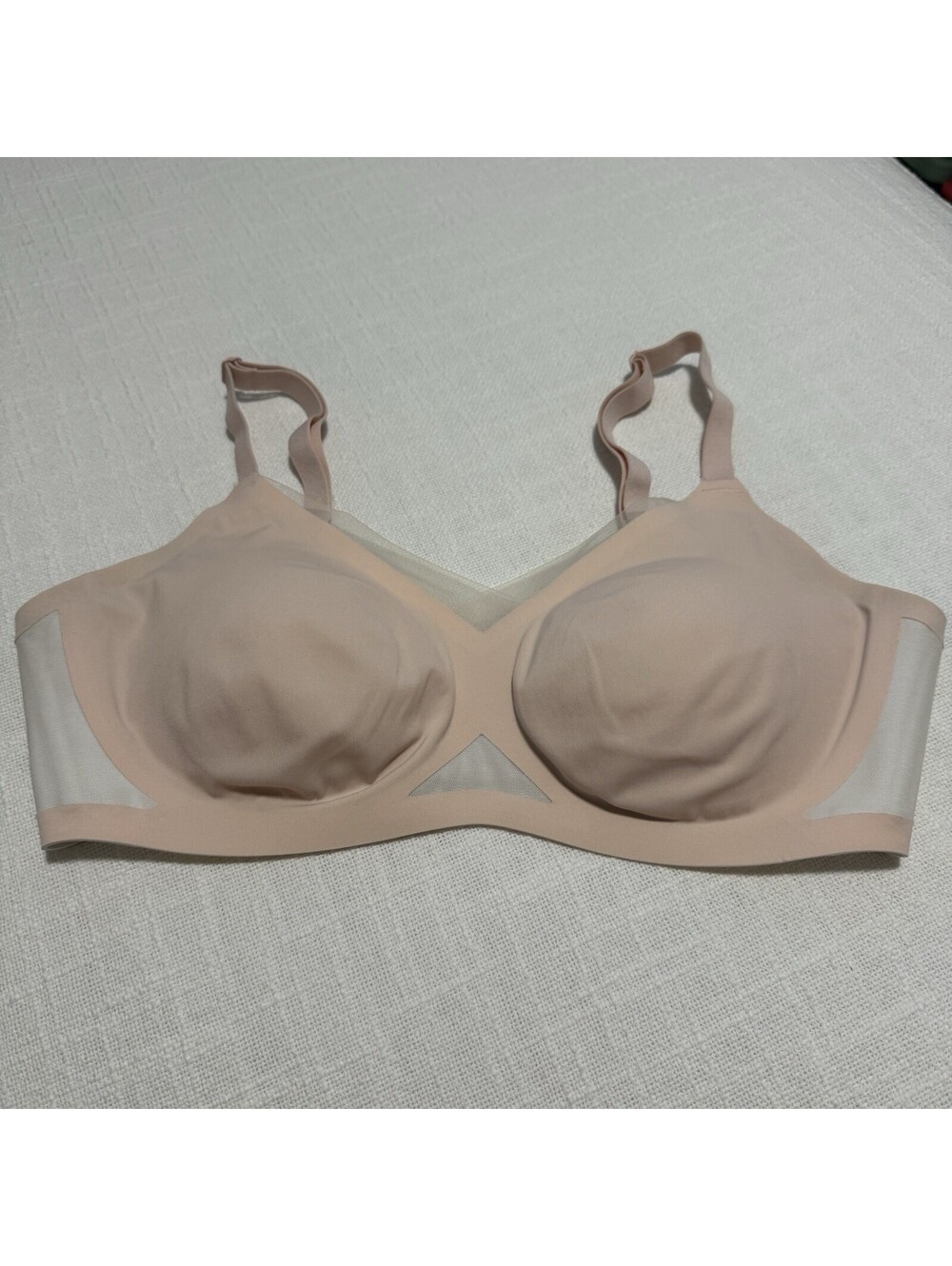 Honeylove Crossover Bra M Medium 36B / 36C Wireless Removable Lining Pink